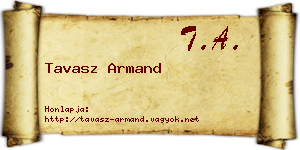 Tavasz Armand névjegykártya